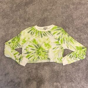 Forever 21 green tie dye crop top